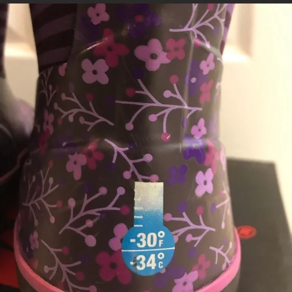 BOGS | Waterproof Classic Flower Stripes Boots Size Youth 6 - Picture 11 of 11